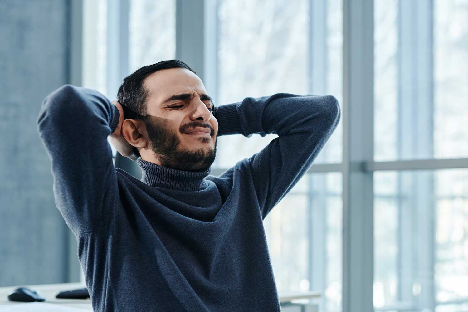 Man seeking pain relief