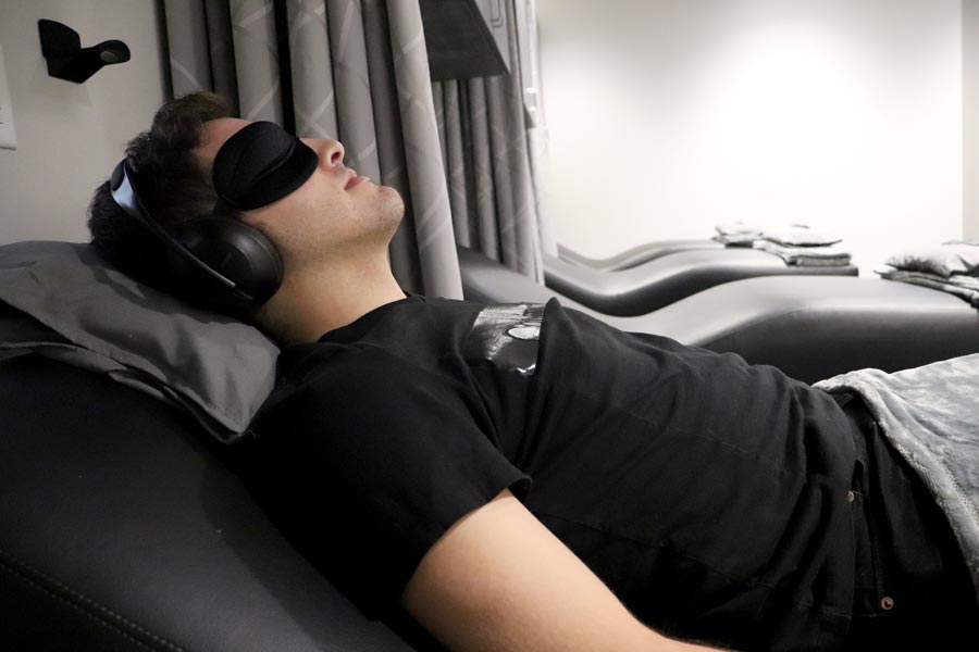 Man relaxing in San Antonio sound therapy