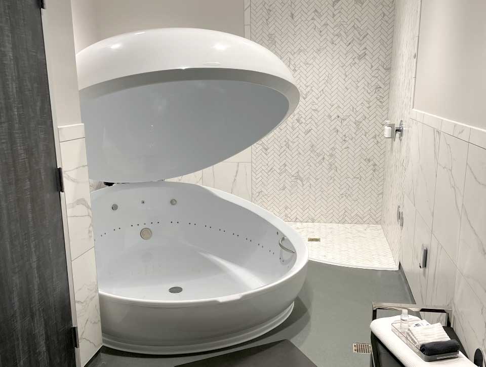 Photo of float therapy chamber