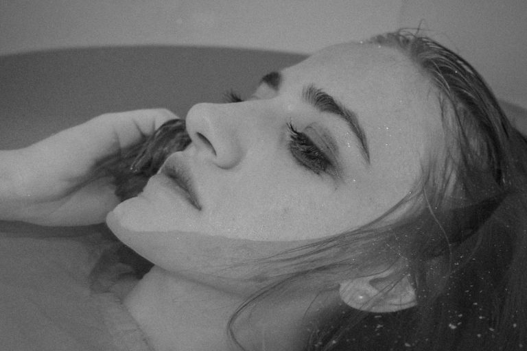 woman floating in water